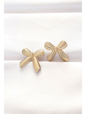 Calperia Pirinç Gold Renk Fiyonk Küpe - TJ-BKP8881