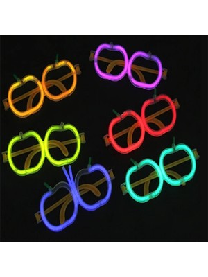 Calperia Glow Stick Elma Gözlük - Glow Partisi Gözlüğü - Glow Stick Gözlük 12 Adet