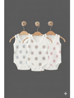 Efemkids %100 Pamuklu Bebek Zıbın 3 Lü Yenidoğan Zıbın Takımı Terleme Yapmaz Esnek Rahat