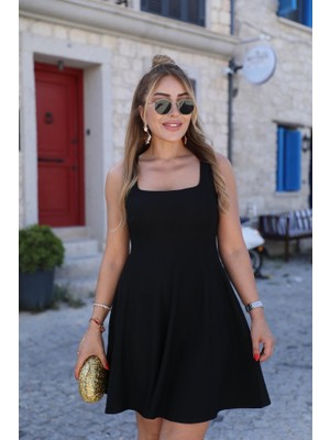 Etiler Collection Kadın Kare Yaka Mini Elbise