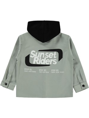 Civil Boys Çift Cepli Kapşonlu 10-13 Yaş Gömlek - Haki 11-12 Yaş