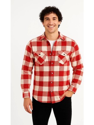 Etiler Collection Erkek Uzun Kollu Oduncu Gömlek - Kırmızı
