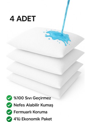 Rory Yastik Alezi̇ Su Geçi̇rmez Ses Yapmaz Yastik Alez Kilifi 4 Adet