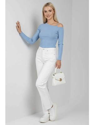 Zengezur Mall Snmswrld Tek Omuz Ipli Bluz Mavi T4328 (Beden: Xl)