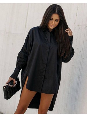 Livizmir Moda Arkası Uzun Kesim, Terikoton Kumaş Gömlek.