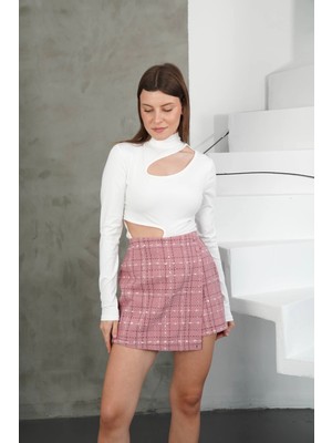 Zengezur Mall Snmswrld Iki Düğmeli Şort Etek Pembe H26414 (Beden: L)