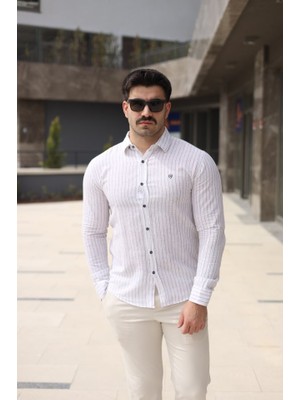 Etiler Collection Erkek Çizgi Desenli Gömlek