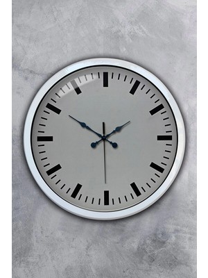 Durukar 40 cm Beyaz Metal Sade Duvar Saati