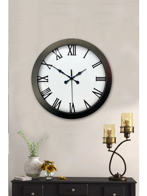 Durukar 36 cm Siyah Metal Roma Rakamlı Duvar Saati