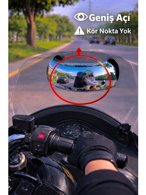 Liground Motosiklet Kör Nokta Aynası Geniş Açılı Dikiz Aynası Aparatı Kör Nokta Önleyici Ayna