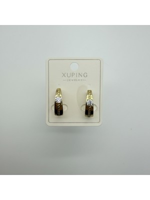 Xuping Çelik Taş Detaylı Halka Küpe