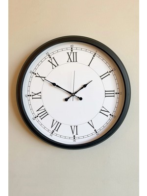 Durukar 52 cm Siyah Metal Roma Rakamlı Duvar Saati