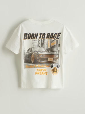 Lc Waikiki Yeni Sezon Bisiklet Yaka Yazı Baskılı Erkek Çocuk Tişört