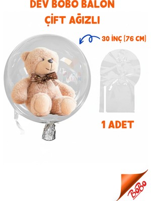 Blur Bobo Balon Çift Ağızlı 30 Inç (76 Cm) Dev Şeffaf Esnek - Pera Balon