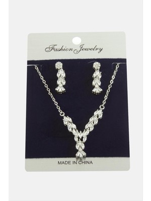 Flamex Oval Zirkon Taşlı Set Kolye