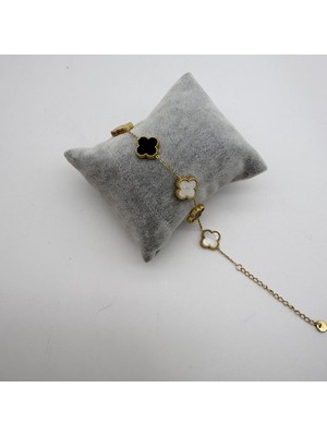 Mare Accessories Çift Renkli Yonca Figürlü Çelik Bileklik