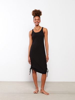 Lc Waikiki Yeni Sezon Kadın U Yaka Düz Kolsuz Plaj Elbisesi