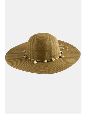 Flamex Deniz Kabuğu Hasır Plaj Şapkası