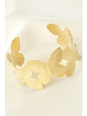 Flamex Kelebek Lüks Çelik Kelepçe Bileklik