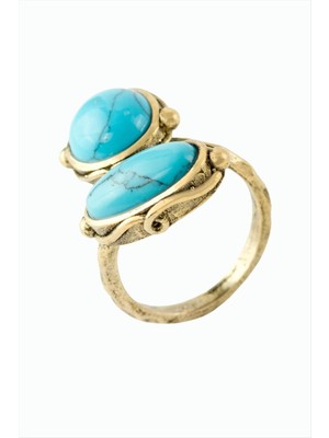 Flamex Yuvarlak Oval Doğaltaşlı Otantik Yüzük