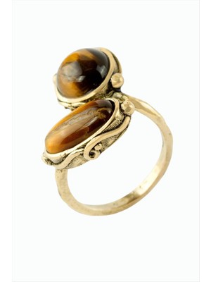 Flamex Yuvarlak Oval Doğaltaşlı Otantik Yüzük