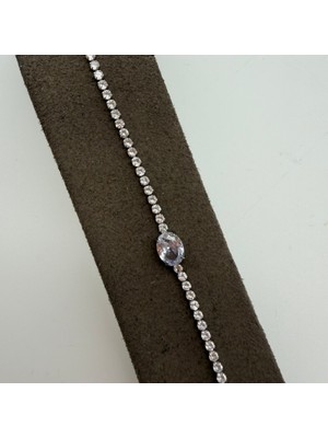 Mare Accessories Tek Taş Detaylı Işıltılı Su Yolu Bileklik