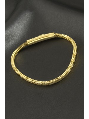 Flamex Kare Kobra Zincir Lüks Çelik Bileklik