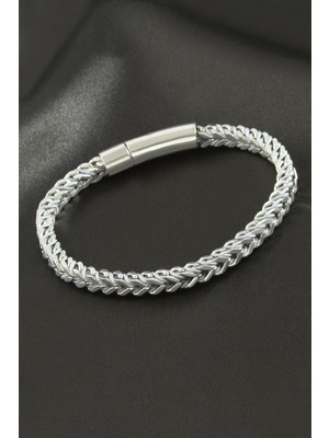 Flamex Ip Örgülü Zincir Lüks Çelik Bileklik