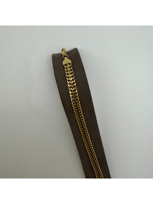 Mare Accessories Çift Sıra Örgü Zincir Çelik Bileklik