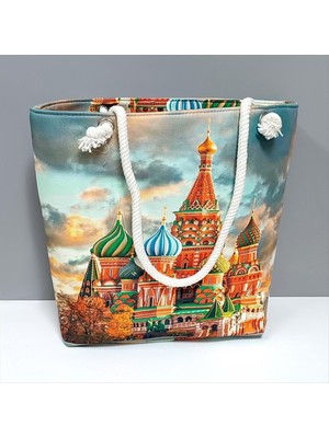 Flamex Saray Desenli Plaj Çantası