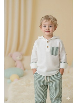 Cattackids Erkek Çocuk Gömlek Kargo Cep Pantolon Takımı 2-5 Yaş