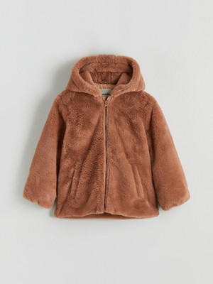 Lc Waikiki Yeni Sezon Kapüşonlu Kız Çocuk Pelüş Mont