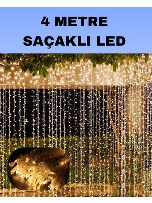 Rory 4 Metre Icicle Şelale LED Perde Işık Sarı Aydınlatma