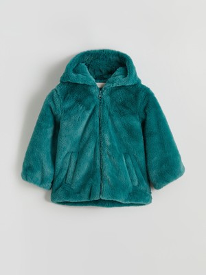 Lc Waikiki Yeni Sezon Kapüşonlu Kız Çocuk Pelüş Mont