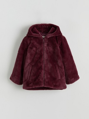 Lc Waikiki Yeni Sezon Kapüşonlu Kız Çocuk Pelüş Mont