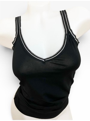 Likralı Ip Askılı Atlet-Jiber