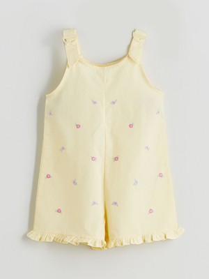 Lc Waikiki Yeni Sezon Askılı Çiçek Nakışlı Kız Bebek Salopet