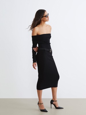 Lc Waikiki Yeni Sezon Kayık Yaka Triko Elbise