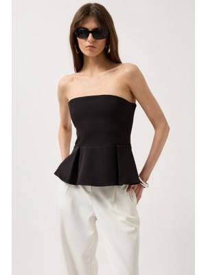 Etiler Collection Pileli Straplez Bluz