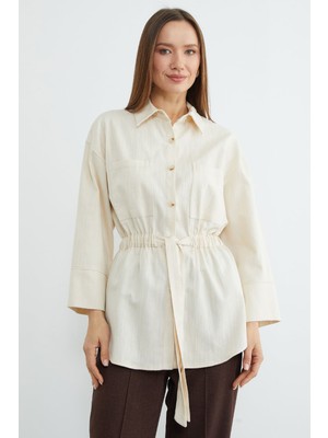 FullaModa Beli Lastikli Düğmeli Gömlek