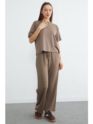 FullaModa Basic Kısa Kollu Modal 2 Li Takım