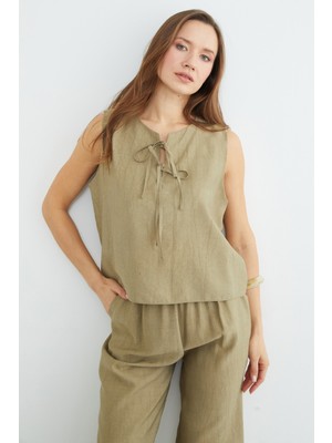 FullaModa Önü Bağlamalı Krinkıl  Cepli 2 Li Takım