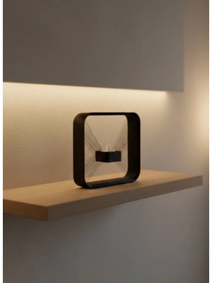 Flamex Askılı Kare Mumluk Duvar Dekoru Loş Salon ve Modern Mekanlar