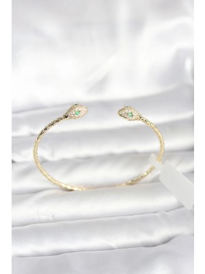 Flamex Pirinç Gold Renk Yılan Model Bileklik