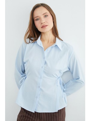 FullaModa Basic Yanı Bağlama Detaylı Gömlek
