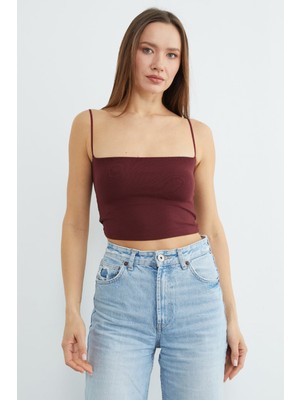 FullaModa Basic Ip Askılı Kaplı Büstiyer