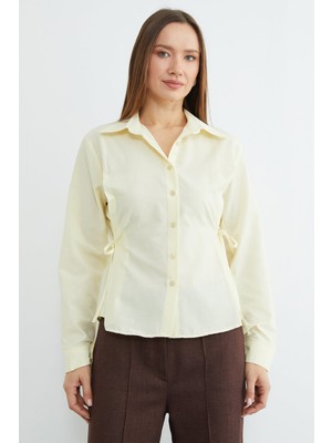 FullaModa Basic Yanı Bağlama Detaylı Gömlek