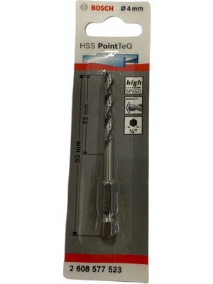 SHC4200 Mey Ithalat® Point Teq Altıgen Şaftlı Hss Matkap Ucu 4 mm