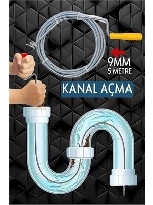 Flamex Profesyonel Kanal Açma Sprali  Kanal Gider Tıkanık Açıcı 5 mt