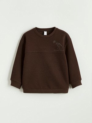 Lc Waikiki Yeni Sezon Bisiklet Yaka Baskılı Erkek Çocuk Kalın Sweatshirt